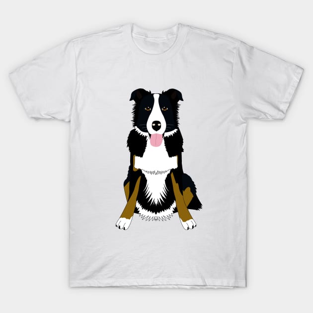 Cute dog Border Collie T-Shirt by Cute Tees Kawaii